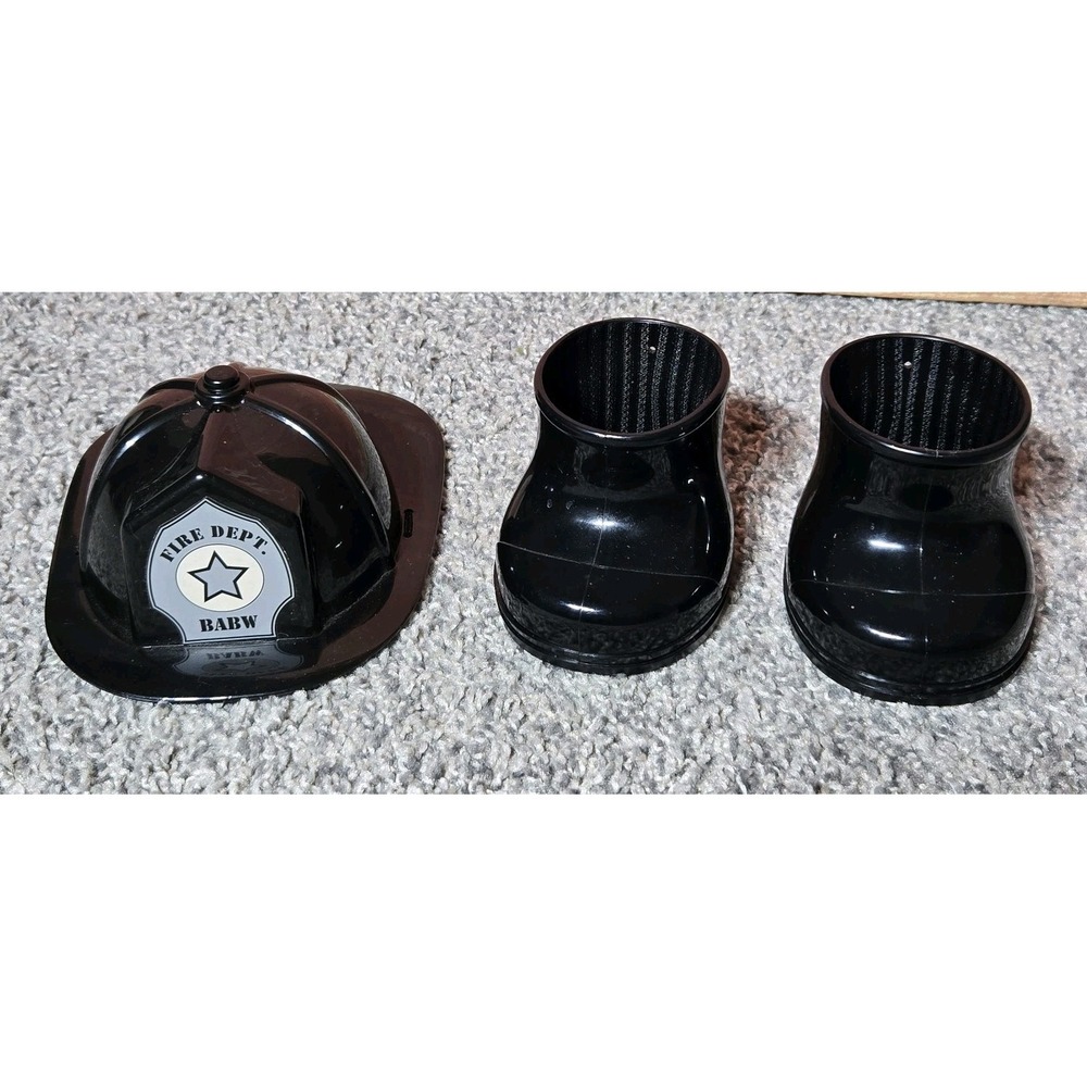 Build A Bear Workshop Replacement Black Fireman Hat and Black Boots
